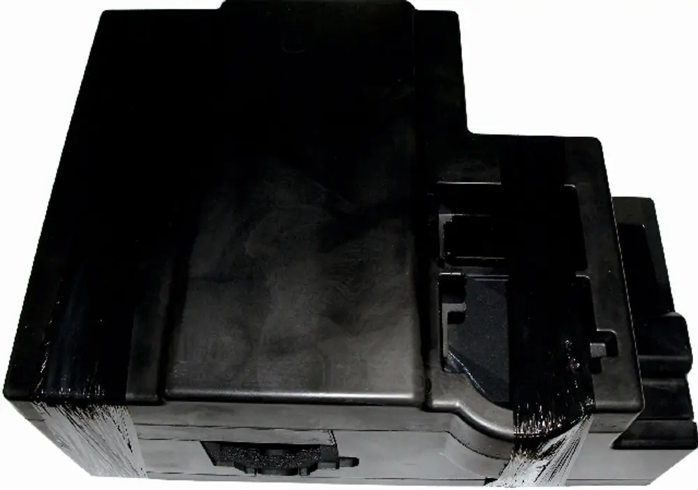 Schwarze Wärmedämmung mit verschiedenen Konturen, geeignet für die Nutzung mit Wolf-Produkten, möglicherweise für den Einsatz in Heizsystemen konzipiert.
